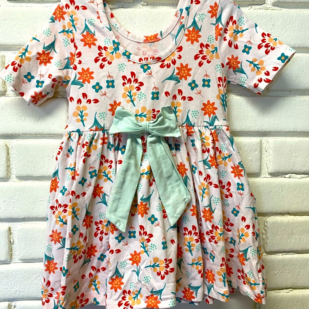 4T floral cotton spring dress.